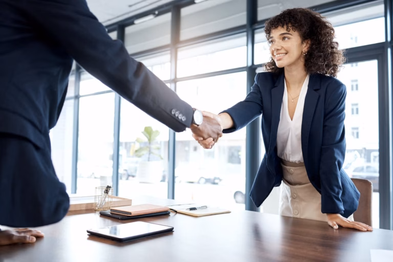 b2b partner marketers shaking hands